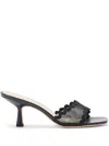 Loeffler Randall Milena Scalloped Mesh Mules In Black