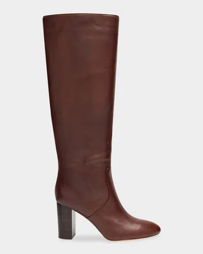 Loeffler Randall 85mm Goldy Leather Knee-high Boots In Brown
