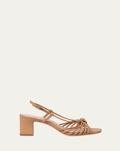 Loeffler Randall 90mm Minna Leather Block-heel Sandals In Brown