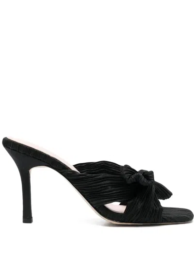 Loeffler Randall Pleated Knot-detail Mules In Braun