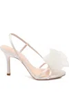 Loeffler Randall Steph 100 Floral-appliquéd Satin Sandals In Neutral