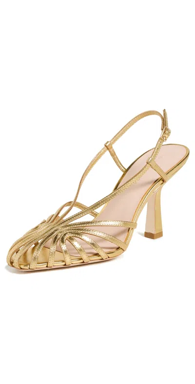 Loeffler Randall Alexandra Lattice Slingback Sandals Gold In Brown