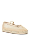 Loeffler Randall Almond Toe Mesh Espadrille Ballet Flats In Carmel