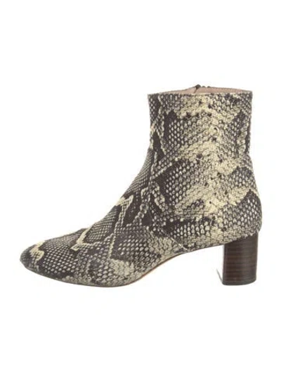 Pre-owned Loeffler Randall Animal Print Boots In Black