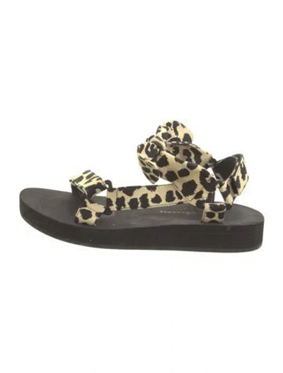 Pre-owned Loeffler Randall Animal Print Espadrilles In Neutral