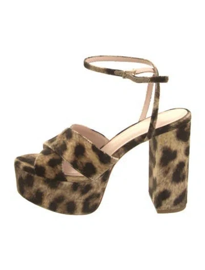 Pre-owned Loeffler Randall Animal Print Sandals In Gold