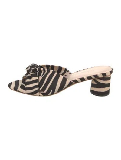 Pre-owned Loeffler Randall Animal Print Sandals In Neutral
