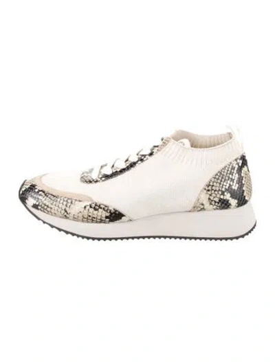 Pre-owned Loeffler Randall Animal Print Sneakers In Neutral