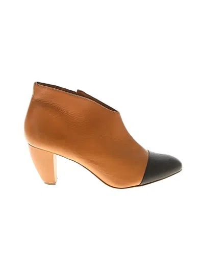 Pre-owned Loeffler Randall Ankle Boots In Tan