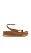 Loeffler Randall Ankle Wrap Footbed Sandal In Brown