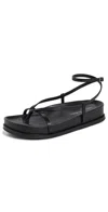 Loeffler Randall Ankle Wrap Footbed Sandals Black