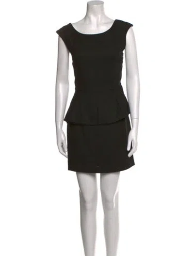 Pre-owned Loeffler Randall Bateau Neckline Mini Dress In Black