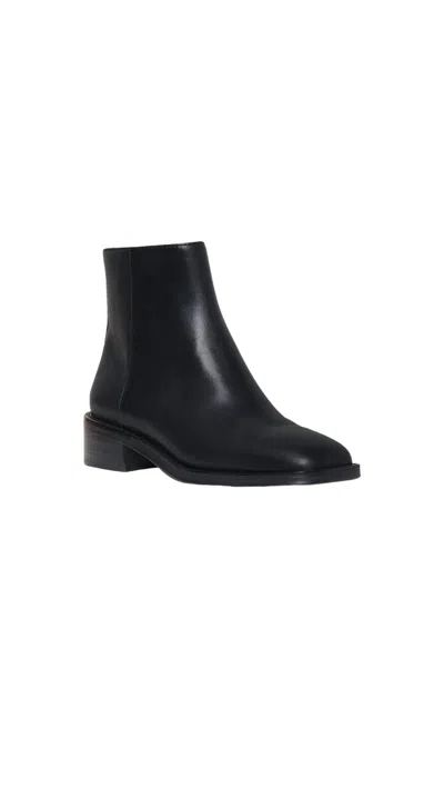 Pre-owned Loeffler Randall Beck Leather Ankle Booties For Women In Black