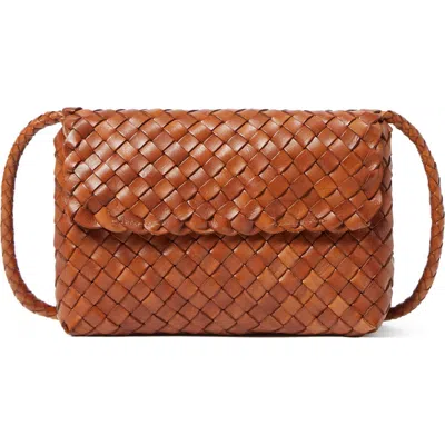 Loeffler Randall Billie Flap Woven Leather Shoulder Bag In Brown