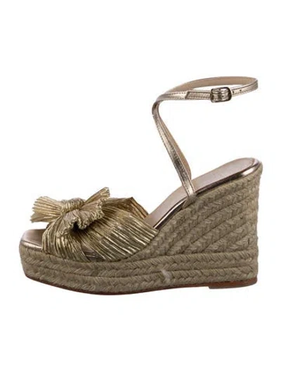 Pre-owned Loeffler Randall Bow Accents Espadrilles In Gold