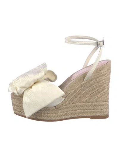 Pre-owned Loeffler Randall Bow Accents Espadrilles In Neutrals