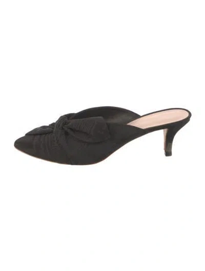 Pre-owned Loeffler Randall Bow Accents Mules In Black