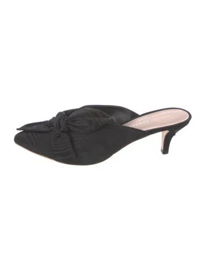 Pre-owned Loeffler Randall Bow Accents Mules In Black