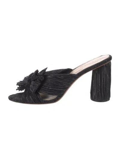 Pre-owned Loeffler Randall Bow Accents Mules In Black