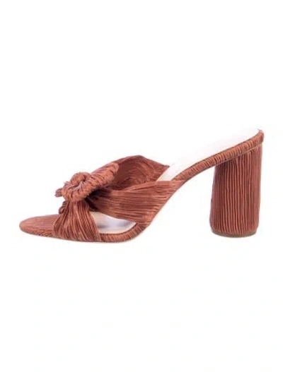 Pre-owned Loeffler Randall Bow Accents Mules In Brown