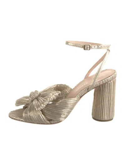 Pre-owned Loeffler Randall Bow Accents Pumps In Gold/metallic