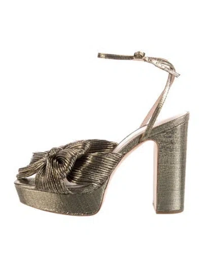 Pre-owned Loeffler Randall Bow Accents Pumps In Gold/metallic