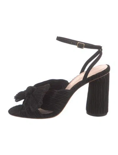 Pre-owned Loeffler Randall Bow Accents Sandals In Black