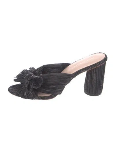 Pre-owned Loeffler Randall Bow Accents Sandals In Black