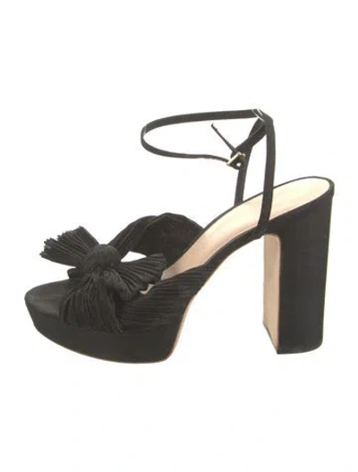 Pre-owned Loeffler Randall Bow Accents Sandals In Black
