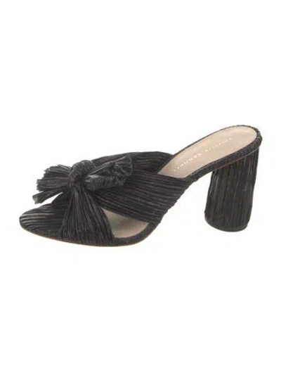 Pre-owned Loeffler Randall Bow Accents Sandals In Black/metallic
