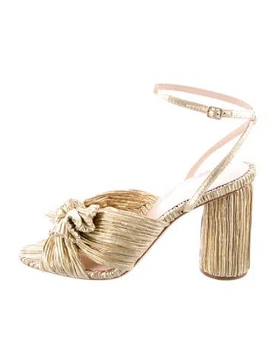 Pre-owned Loeffler Randall Bow Accents Sandals In Gold