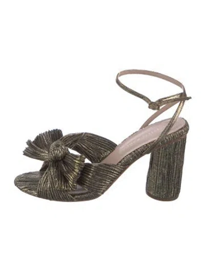 Pre-owned Loeffler Randall Bow Accents Sandals In Gold