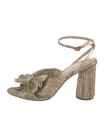 Pre-owned Loeffler Randall Bow Accents Sandals In Gold