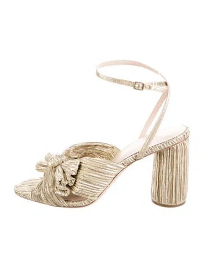 Pre-owned Loeffler Randall Bow Accents Sandals In Gold