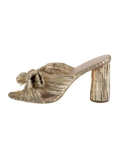 Pre-owned Loeffler Randall Bow Accents Sandals In Gold