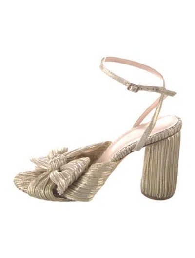 Pre-owned Loeffler Randall Bow Accents Sandals In Gold