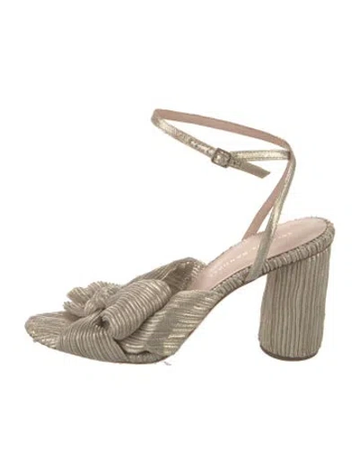 Pre-owned Loeffler Randall Bow Accents Sandals In Gold