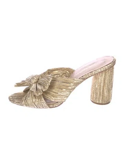 Pre-owned Loeffler Randall Bow Accents Sandals In Gold