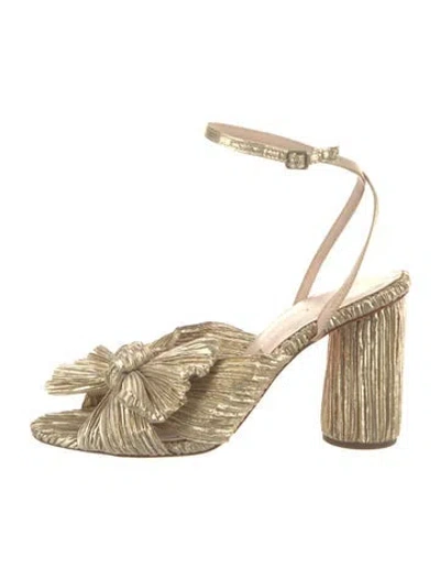Pre-owned Loeffler Randall Bow Accents Sandals In Gold
