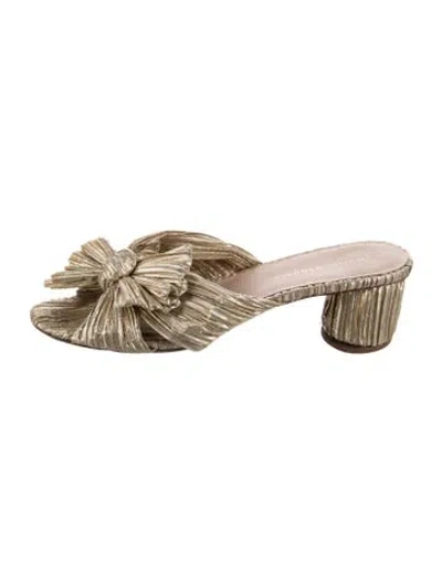 Pre-owned Loeffler Randall Bow Accents Sandals In Gold