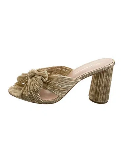 Pre-owned Loeffler Randall Bow Accents Sandals In Gold/metallic