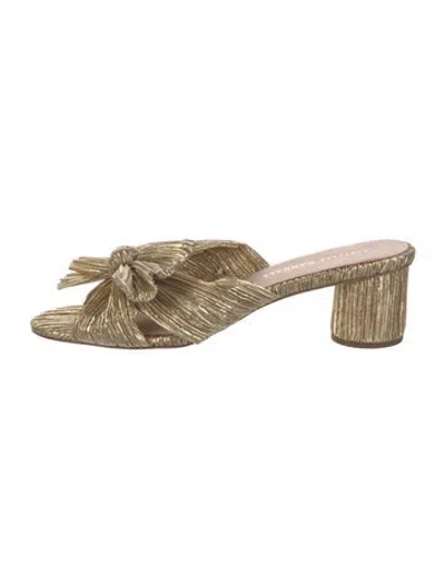 Pre-owned Loeffler Randall Bow Accents Sandals In Gold/metallic