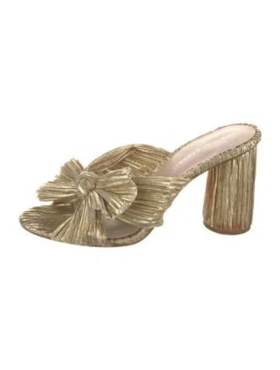 Pre-owned Loeffler Randall Bow Accents Sandals In Gold/metallic