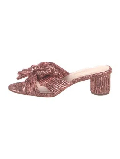 Pre-owned Loeffler Randall Bow Accents Sandals In Metallic/pink