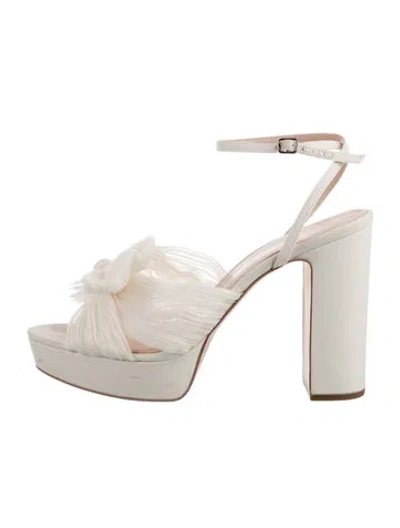 Pre-owned Loeffler Randall Bow Accents Sandals In Neutral
