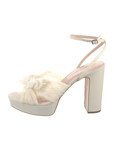 Pre-owned Loeffler Randall Bow Accents Sandals In Neutrals