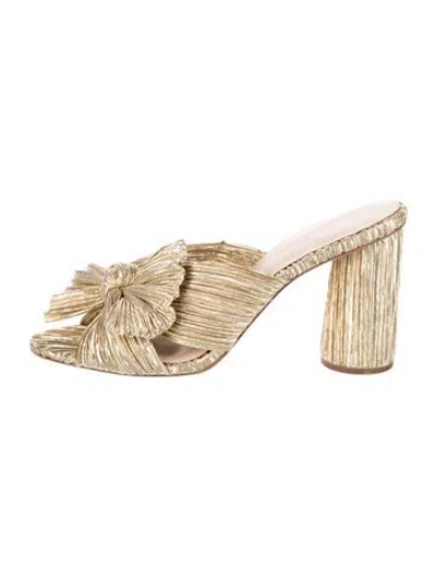 Pre-owned Loeffler Randall Bow Accents Sandals In Silver
