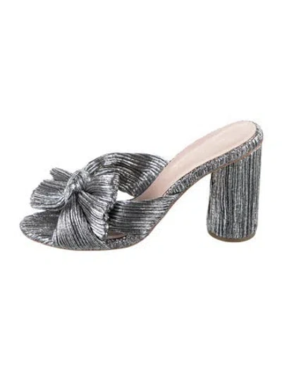 Pre-owned Loeffler Randall Bow Accents Sandals In Silver