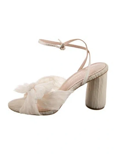 Pre-owned Loeffler Randall Bow Accents Sandals In White
