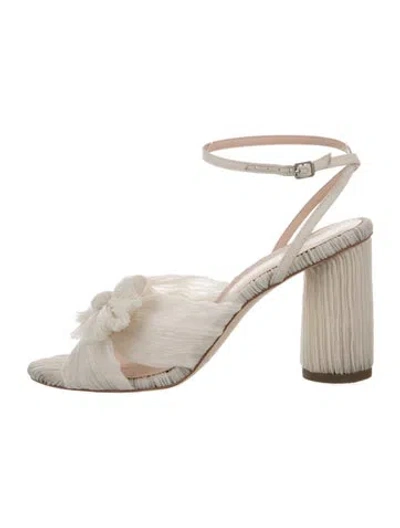 Pre-owned Loeffler Randall Bow Accents Sandals In White